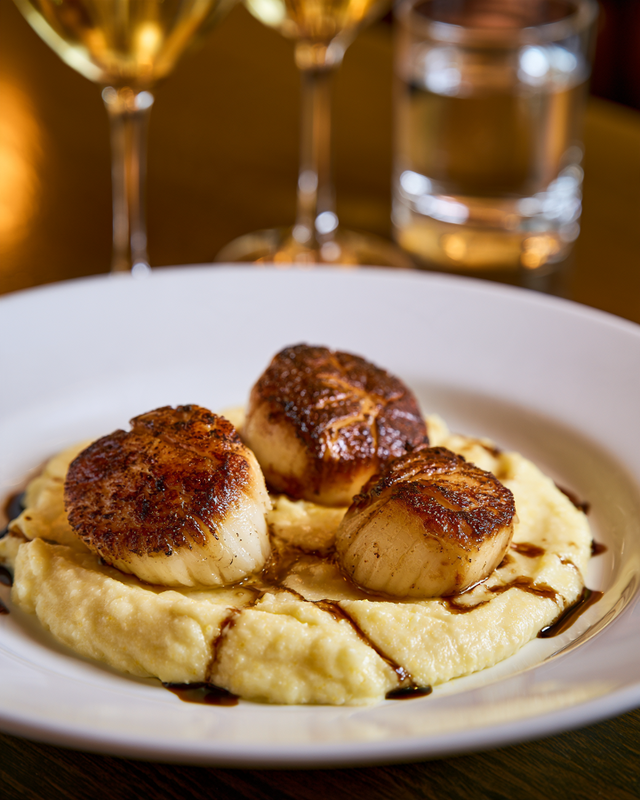 Pan-Seared U10 Sea Scallops.