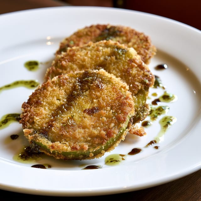 Crispy Heirloom Green Tomatoes.