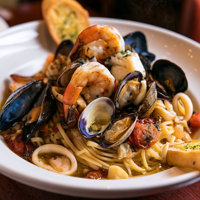 Zuppa di Pesce with Linguine.